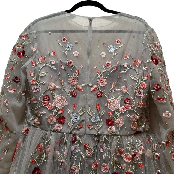 NWOT Mac Duggal Illusion High Neck Long Sleeve A Line Dress 11241 - Picture 9 of 9